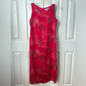NWOT pretty vintage pink  floral sleeveless shift maxi dress - size 6
